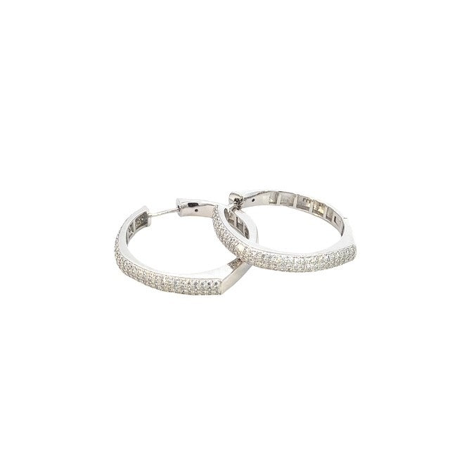 SILVER MICRO PAVE CZ HOOPS ZS-4503