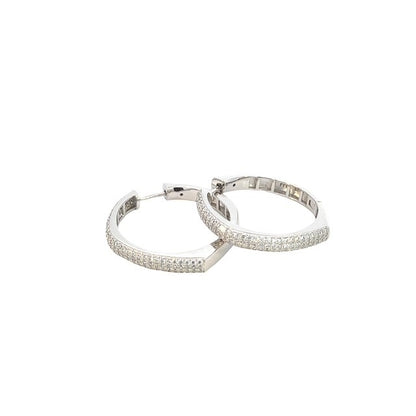 SILVER MICRO PAVE CZ HOOPS ZS-4503
