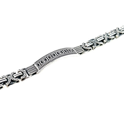 SILVER MENS OXIDIZED BRACELET ZS-4610