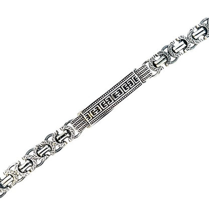 SILVER MENS OXIDIZED BRACELET ZS-4610