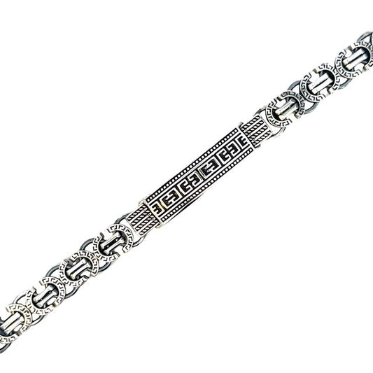 SILVER MENS OXIDIZED BRACELET ZS-4610