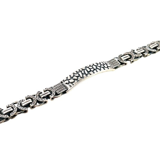 SILVER MENS OXIDIZED BRACELET ZS-4612