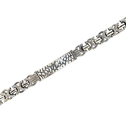 SILVER MENS OXIDIZED BRACELET ZS-4612