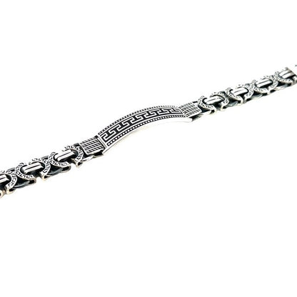 SILVER MENS OXIDIZED BRACELET ZS-4613