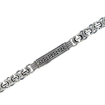 SILVER MENS OXIDIZED BRACELET ZS-4613