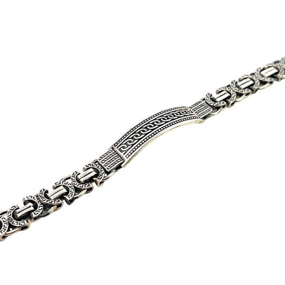 SILVER MENS OXIDIZED BRACELET ZS-4614
