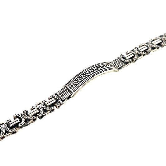 SILVER MENS OXIDIZED BRACELET ZS-4614