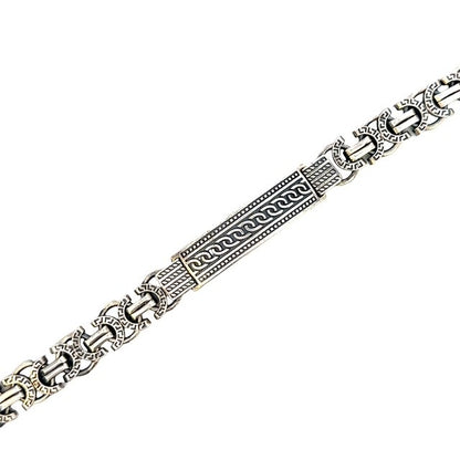 SILVER MENS OXIDIZED BRACELET ZS-4614