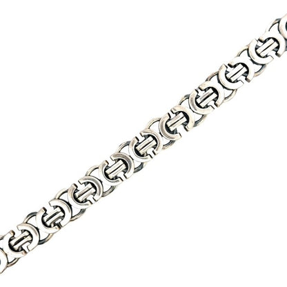 SILVER OXIDIZED MENS BRACELET ZS-4616