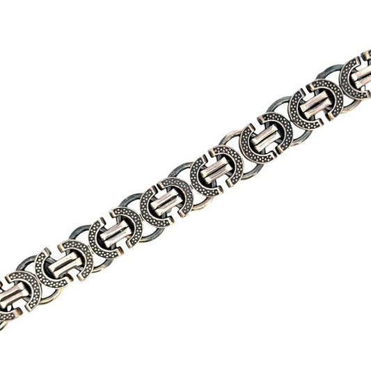 SILVER OXIDIZED MENS BRACELET ZS-4616