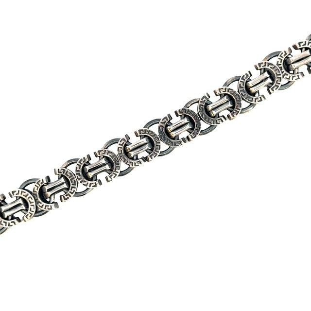 SILVER OXIDIZED MENS BRACELET ZS-4617
