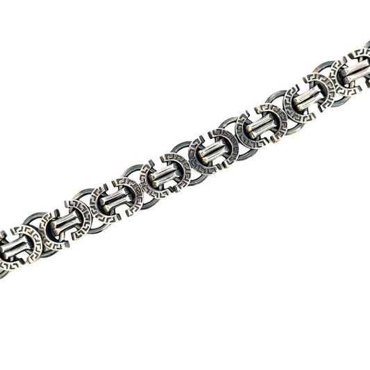 SILVER OXIDIZED MENS BRACELET ZS-4617