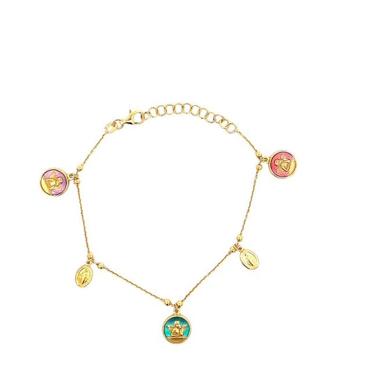 SILVER GOLD PLATED BRACELET ZS-4682
