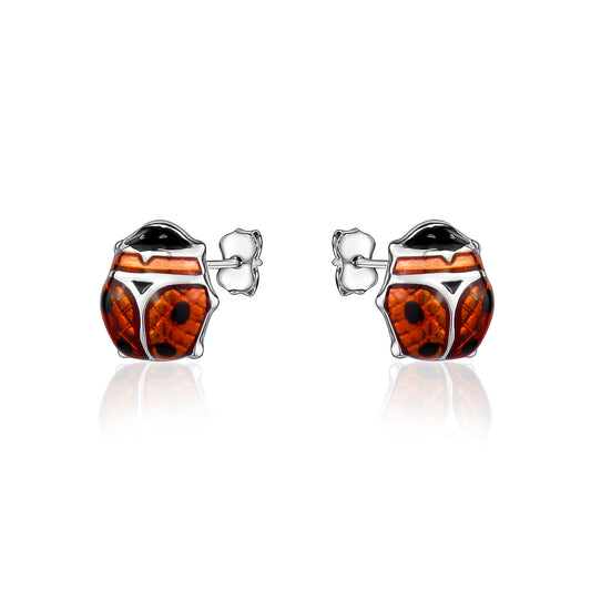 Sterling Silver Lady Bug Studs