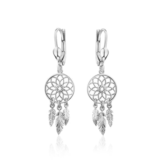 Sterling Silver Dream Catcher Earrings