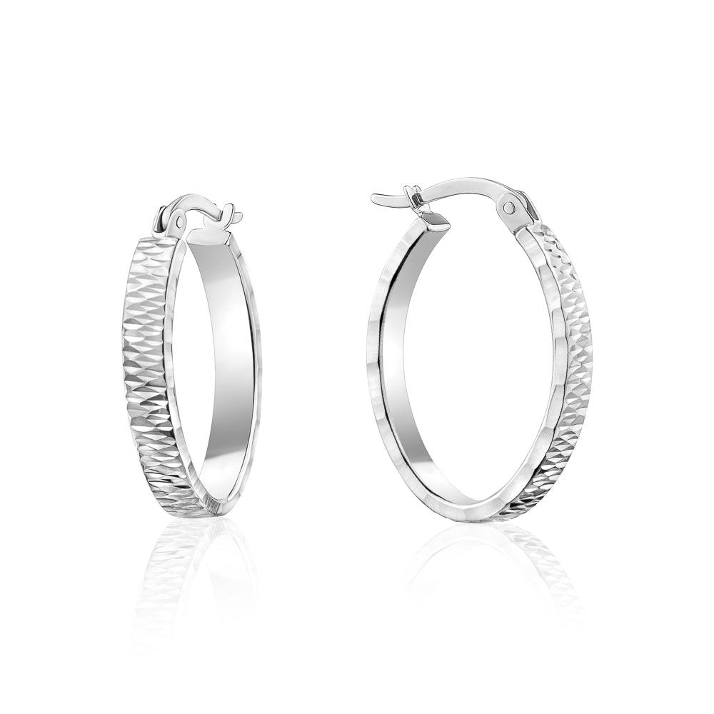 Sterling Silver DC Oval Hoops
