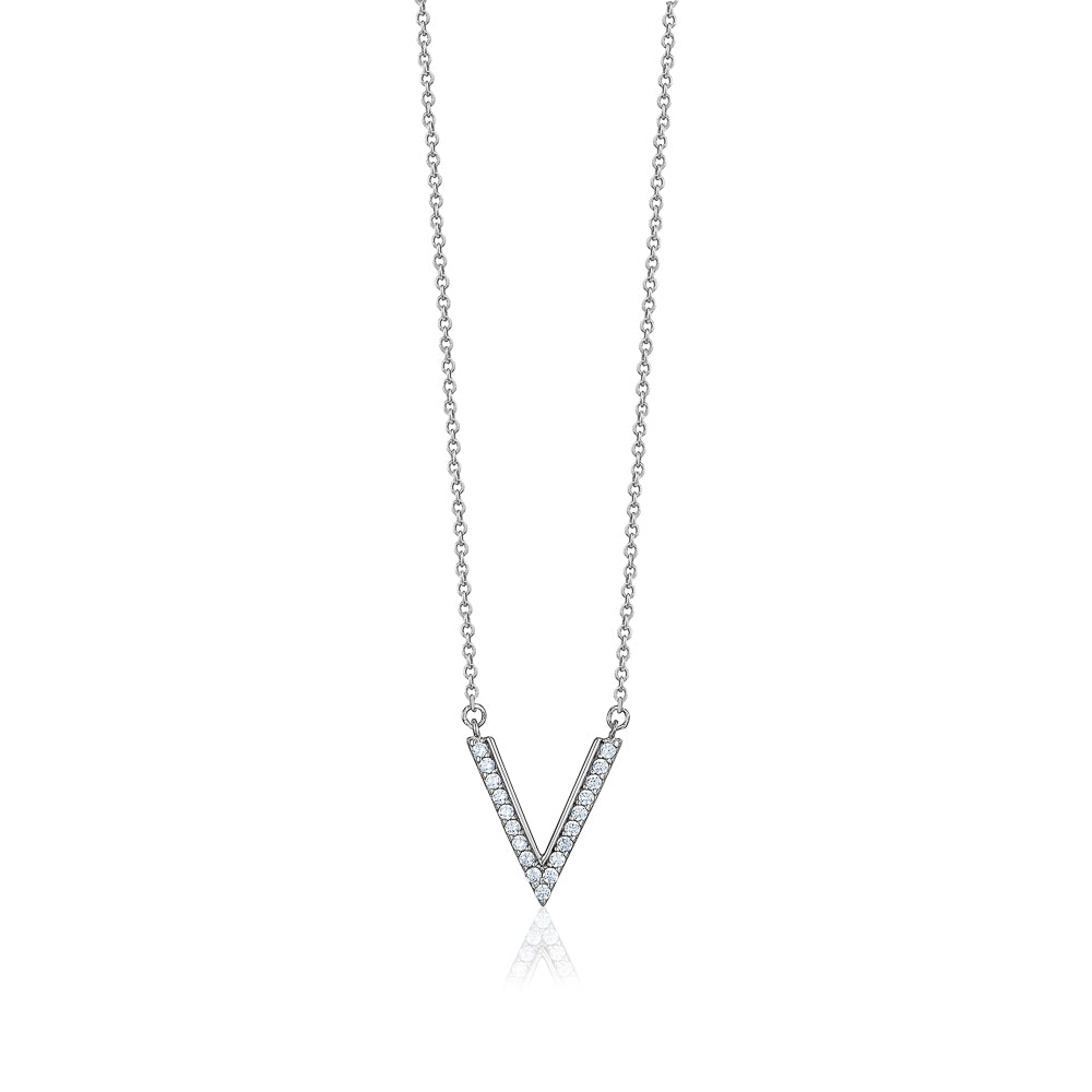 Sterling Silver V Necklace