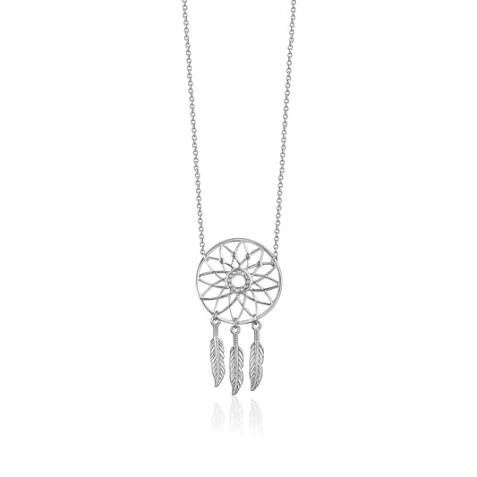 Sterling Silver Dream Catcher Necklace