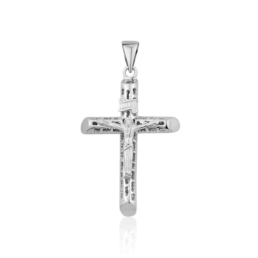 STERLING SILVER RHODIUM CRUSIFIX ZS-1337