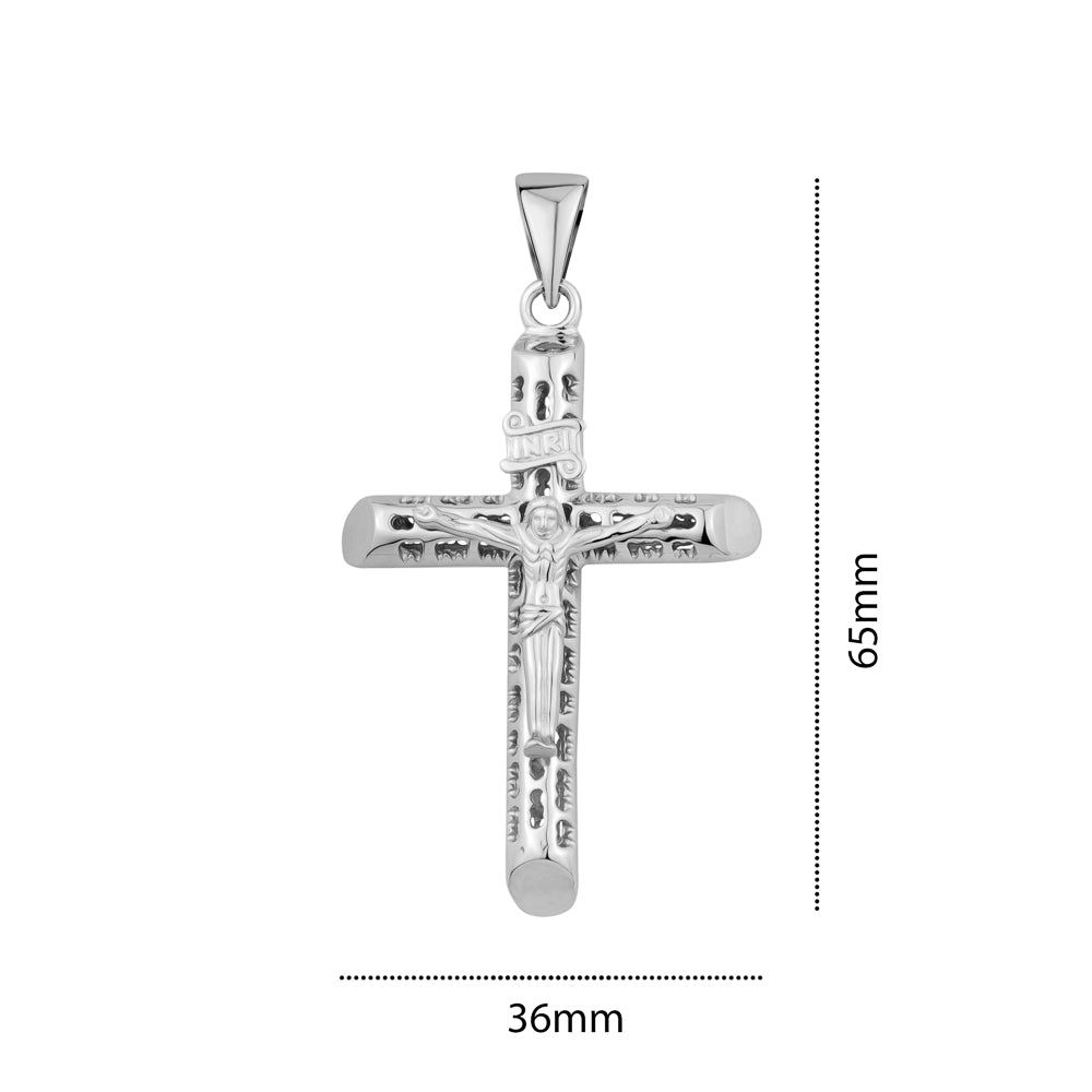 STERLING SILVER RHODIUM CRUSIFIX ZS-1337