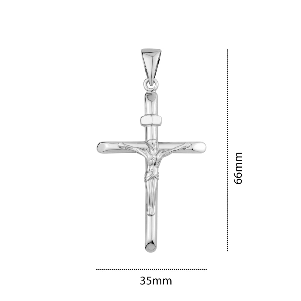 STERLING SILVER RHODIUM CRUSIFIX ZS-1339