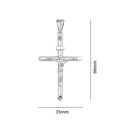 STERLING SILVER RHODIUM CRUSIFIX ZS-1339