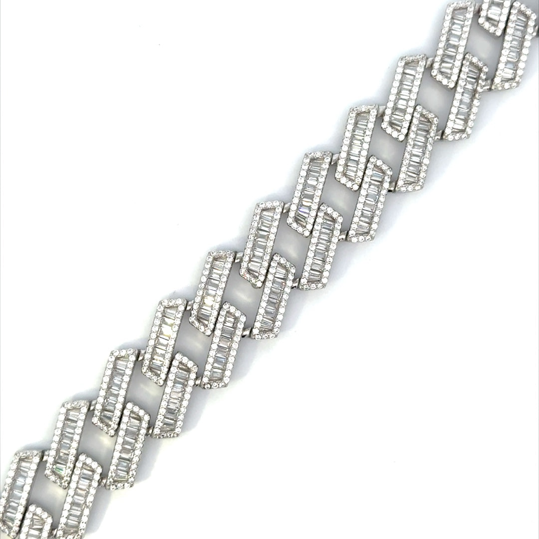 SILVER GENTS CZ BRACELET ZSB-6000