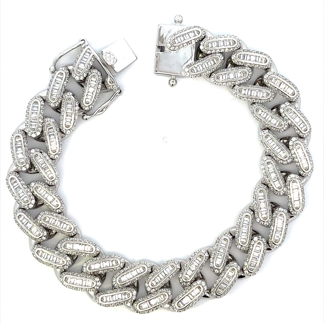 SILVER GENTS CZ BRACELET ZSB-6001