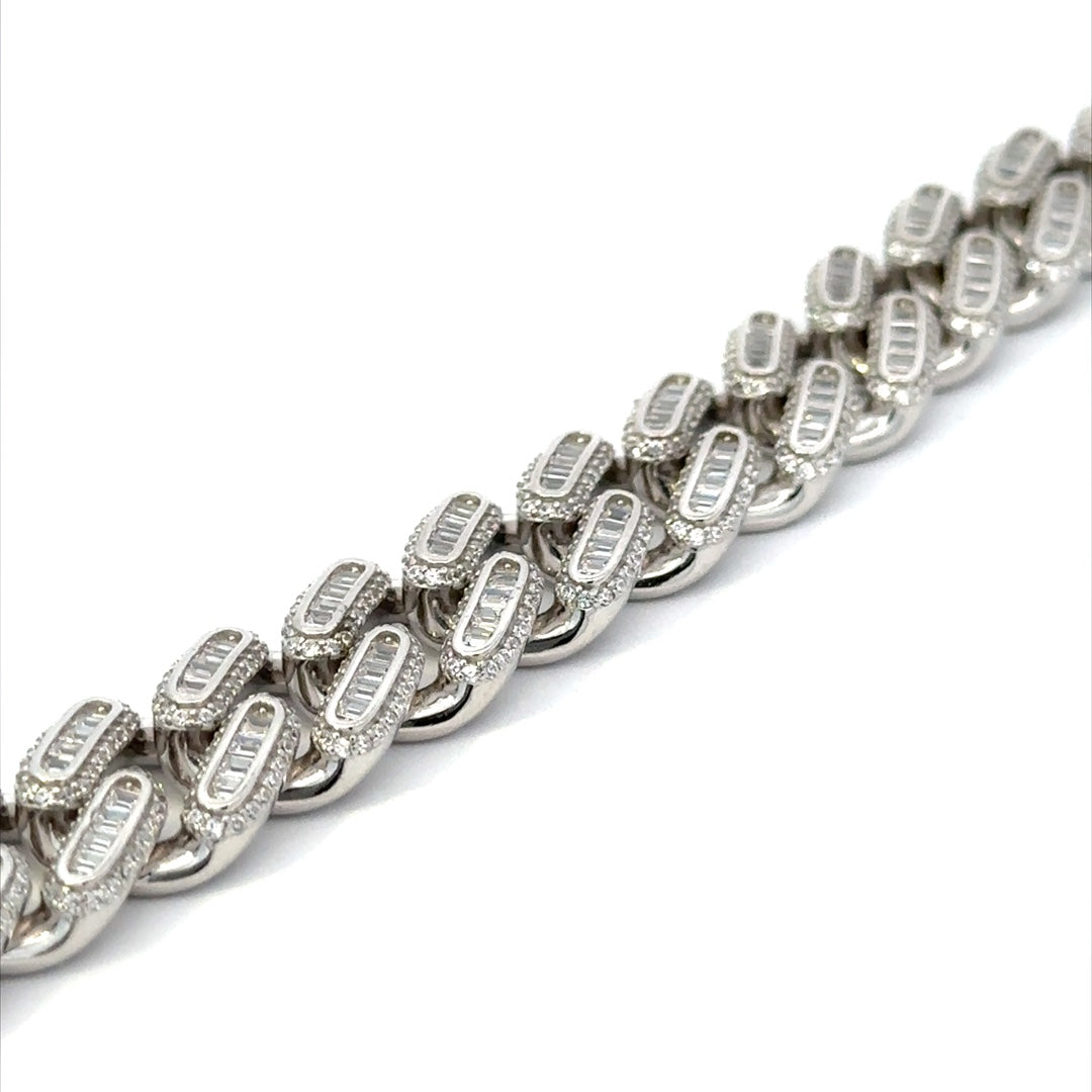 SILVER GENTS CZ BRACELET ZSB-6001