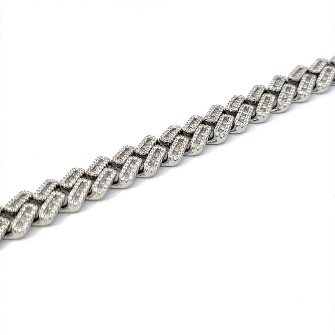 SILVER GENTS CZ BRACELET ZSB-6002