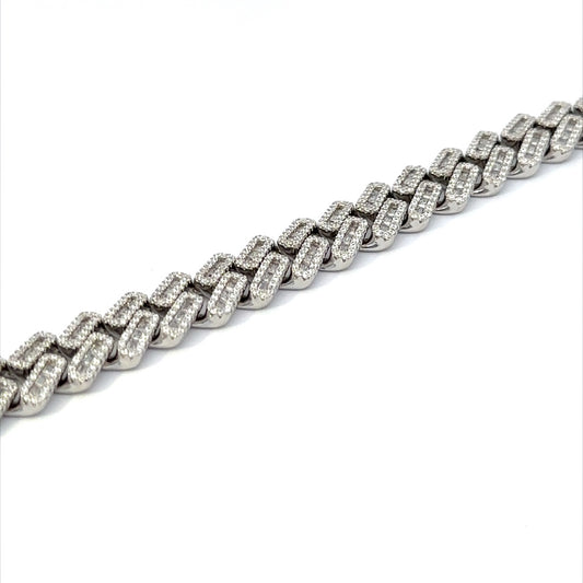 SILVER GENTS CZ BRACELET ZSB-6002
