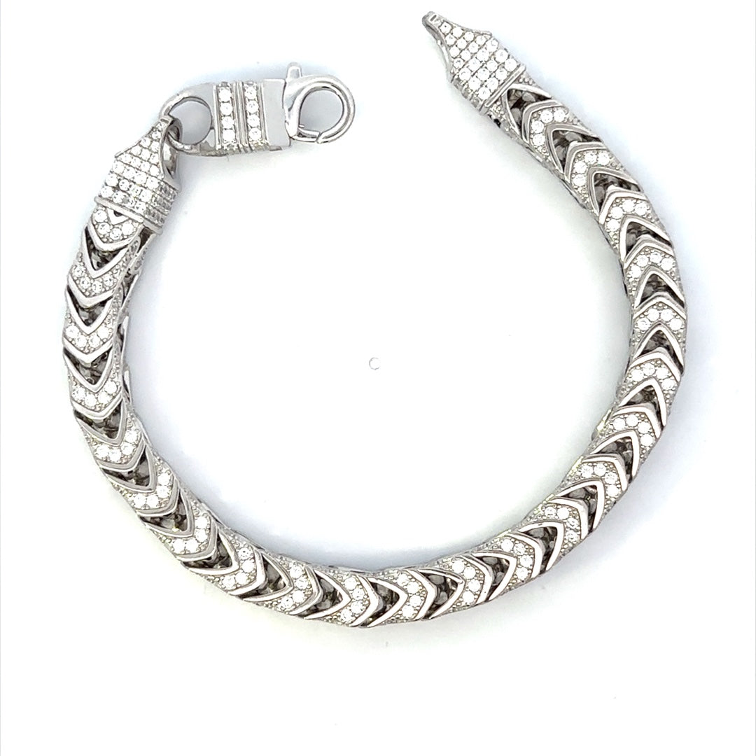 SILVER GENTS CZ BRACELET ZSB-6003