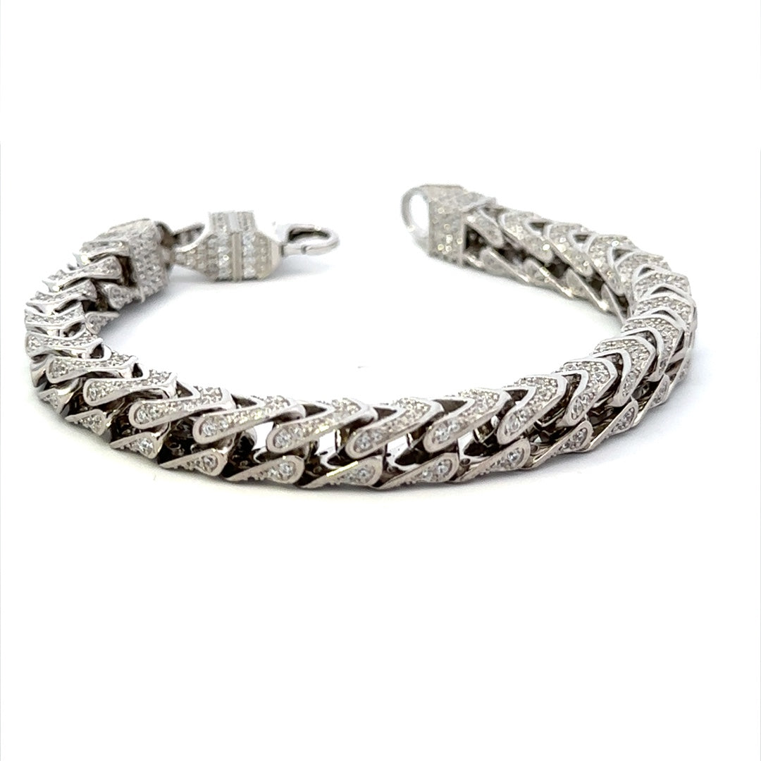 SILVER GENTS CZ BRACELET ZSB-6003