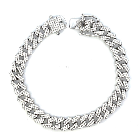 SILVER GENTS CZ BRACELET ZSB-6004