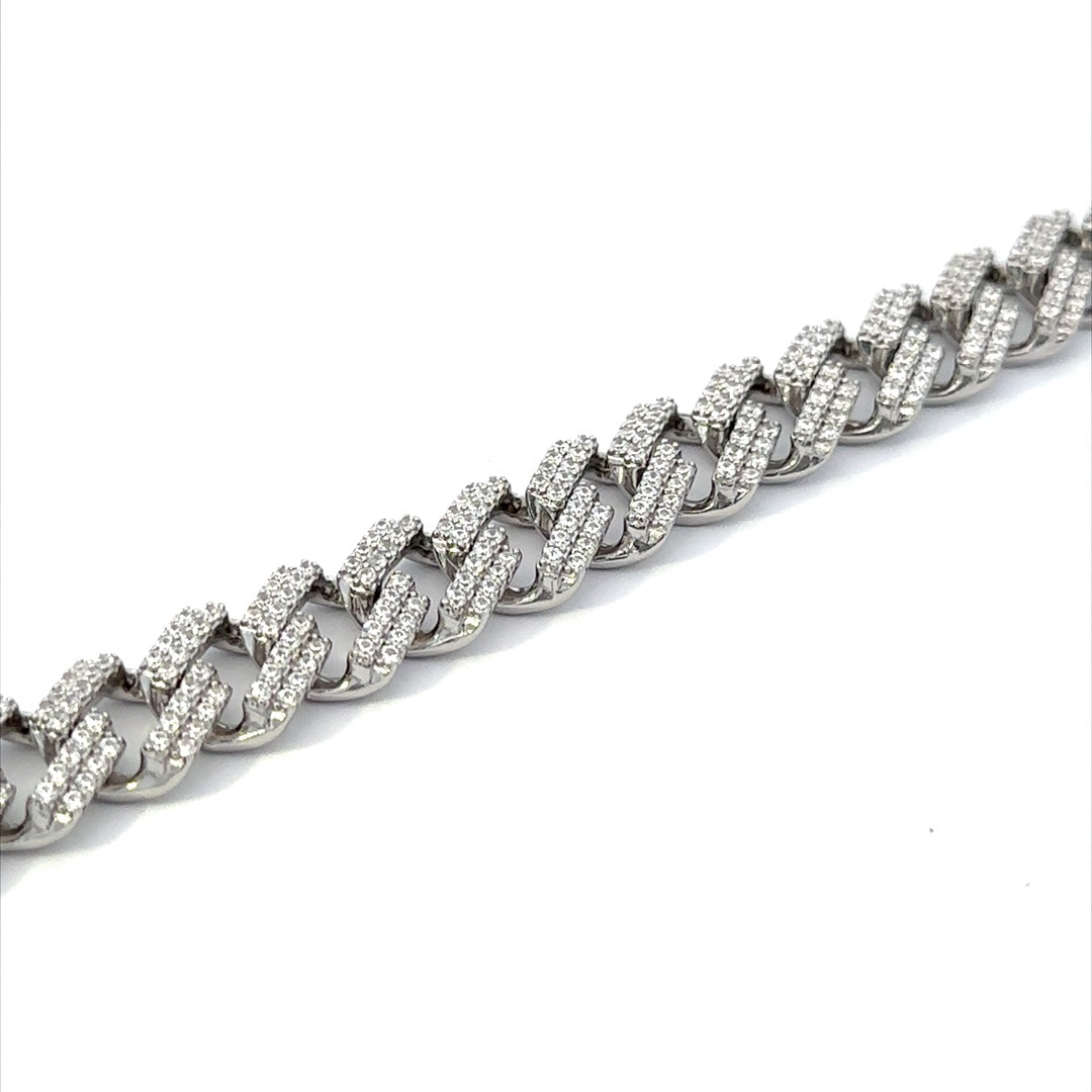 SILVER GENTS CZ BRACELET ZSB-6005