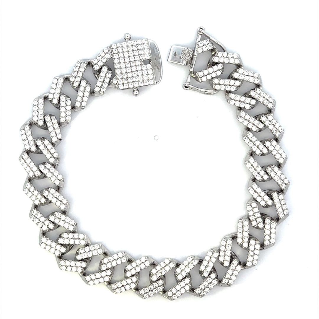 SILVER GENTS CZ BRACELET ZSB-6005