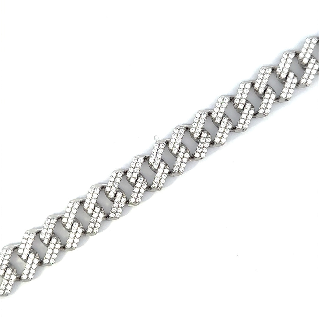 SILVER GENTS CZ BRACELET ZSB-6005