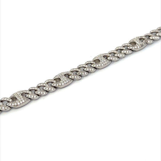 SILVER GENTS CZ BRACELET ZSB-6007