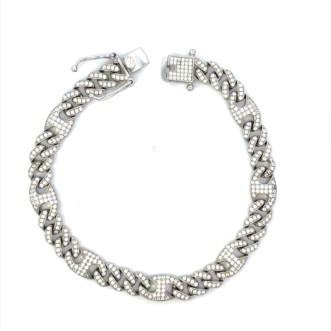 SILVER GENTS CZ BRACELET ZSB-6007