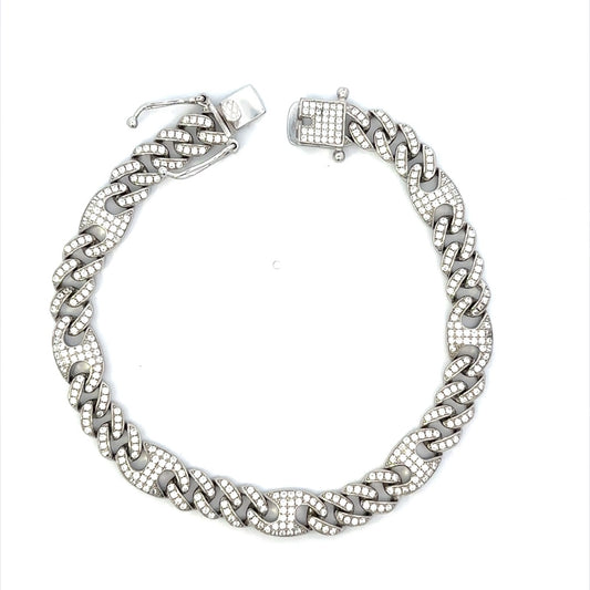 SILVER GENTS CZ BRACELET ZSB-6007