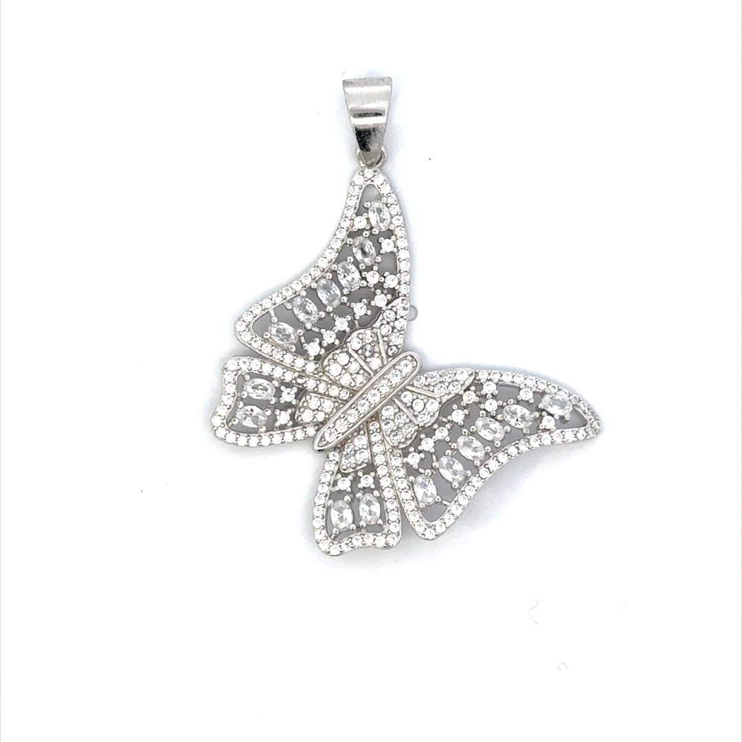 SILVER CZ BUTTERFLY PENDANT ZSP-6012