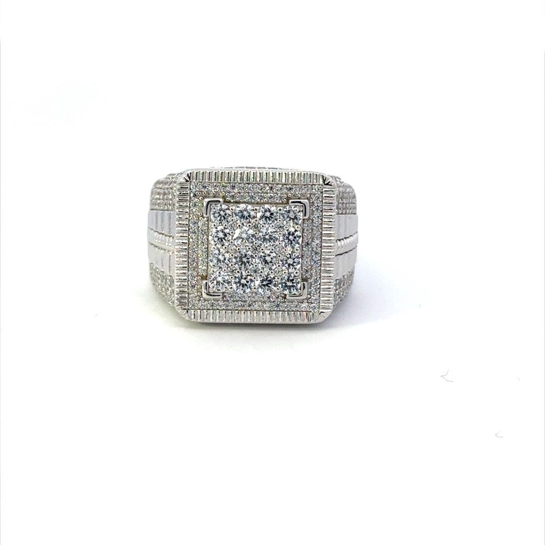 SILVER GENTS CZ RING ZSR-6013