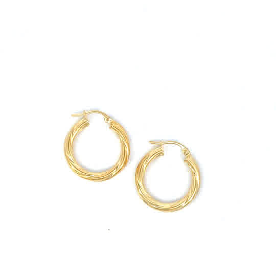 10KY LIGHT TWIST HOOPS 3MMX20MM ITALY