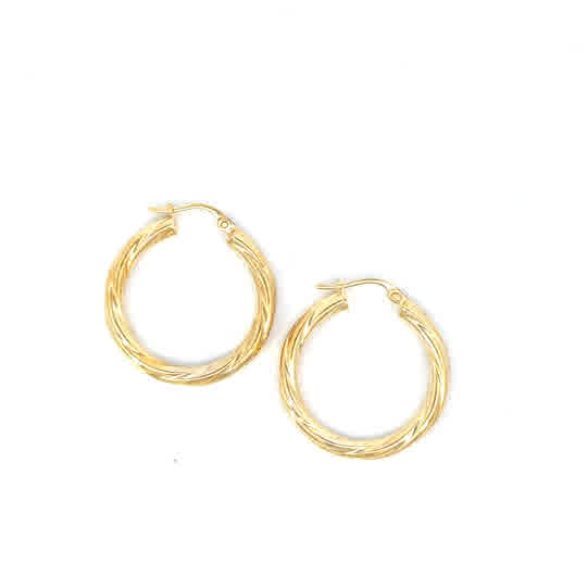 10KY LIGHT TWIST HOOPS 3MMX24MM ITALY