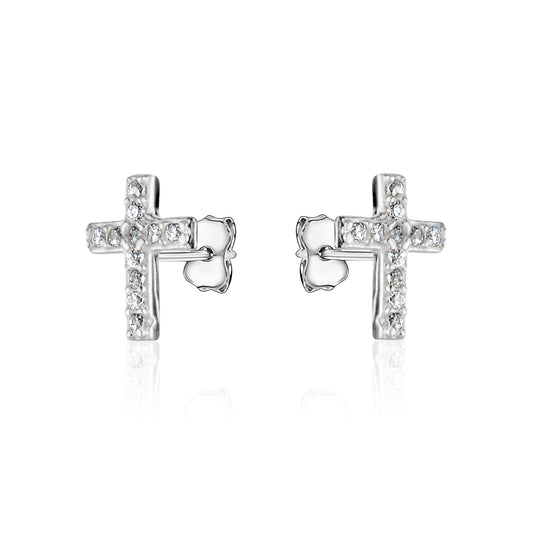 10KW TINY CZ CROSS STUDS