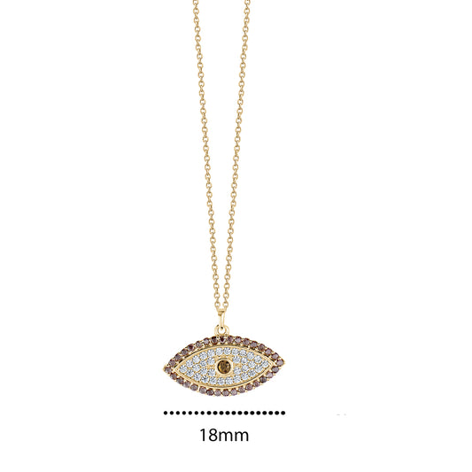 10KY CZ EYE CHARM ON CHAIN