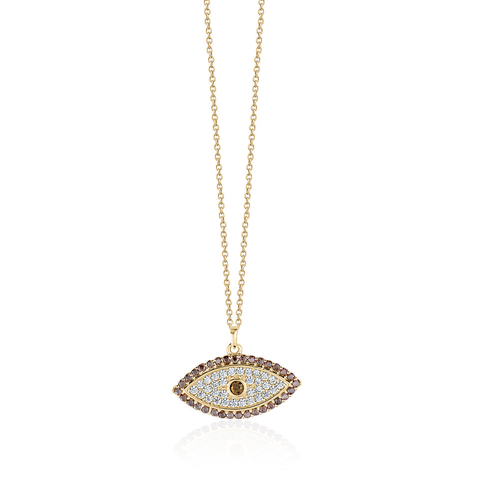 10KY CZ EYE CHARM ON CHAIN