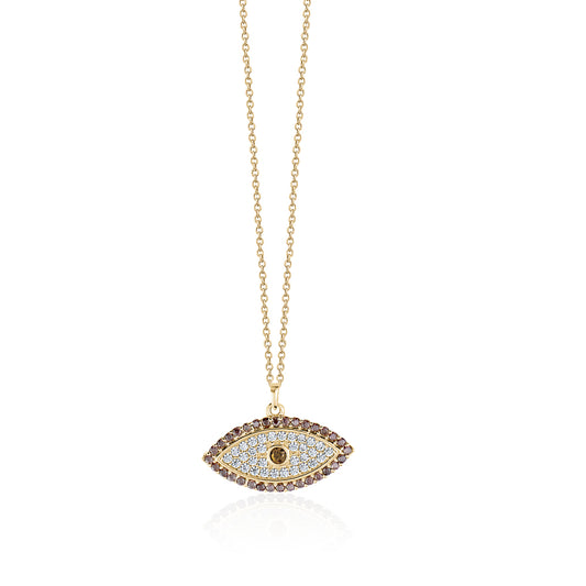 10KY CZ EYE CHARM ON CHAIN