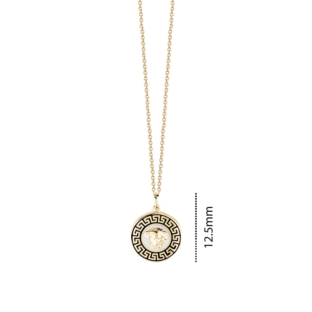 10KY MEDUSA WITH ENAMEL ROUND CHARM