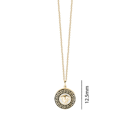 10KY MEDUSA WITH ENAMEL ROUND CHARM